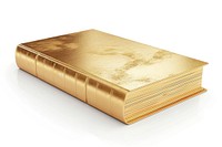 Book gold publication white background.