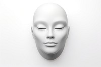 Woman face portrait white mask.
