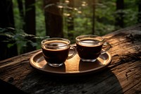 Coffee cup saucer nature. AI generated Image by rawpixel.