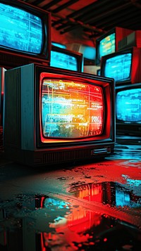 Tv screen wallpaper television illuminated electronics. AI generated Image by rawpixel.