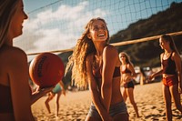 Volleyball sports beach adult. AI generated Image by rawpixel.