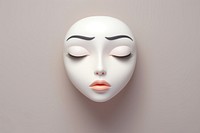 Woman face only portrait mask representation.
