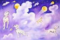  Dogs painting animal mammal. AI generated Image by rawpixel.