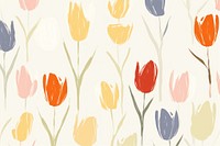 Stroke painting of tulip pattern flower plant.