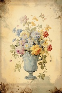 Illustration ofJohannes Vermeer a vase of flowers painting art pattern.