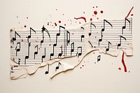 Music note ripped paper art calligraphy creativity.