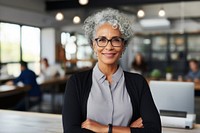A multiracial senior woman architect portrait glasses adult. AI generated Image by rawpixel.