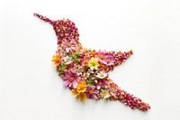 Bird shape made from little flower pattern nature petal.