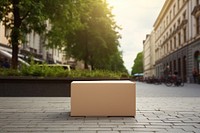 Blank box packaging  street cardboard outdoors.