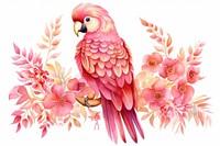 Pink parrot animal flower plant.