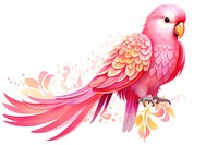 Pink parrot animal bird art.