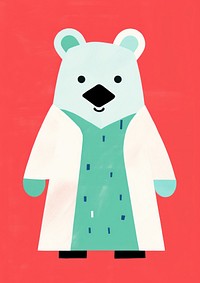 Cute bear wearing laboratory gown anthropomorphic representation creativity.