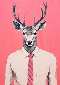 Deer in business outfit drawing animal mammal.