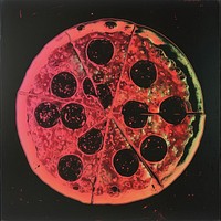 Pizza red magnification microbiology.