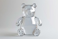 Bear shape transparent glass representation.