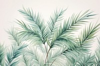 Palm leaf pattern nature sketch.