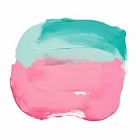 Teal mix pink abstract shape painting art white background.
