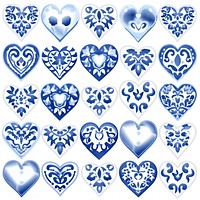 Tile pattern of heart backgrounds blue arrangement.