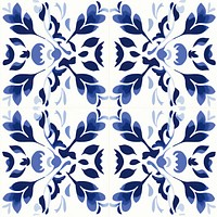 Tile pattern of leaf backgrounds porcelain blue.