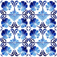 Tile pattern of leaf backgrounds blue art.