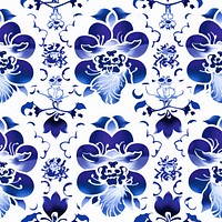 Tile pattern of orchid backgrounds porcelain blue.