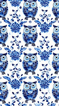 Tile pattern of owl art backgrounds porcelain.