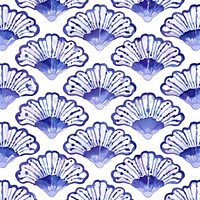 Tile pattern of shell backgrounds porcelain blue.