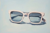 Clsoe up on pale sunglass sunglasses painting transportation.