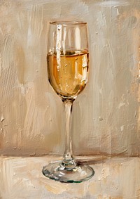 Champagne painting glass drink.