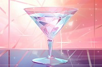Cocktail holography martini drink glass.