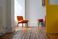 Scadinavian inspired interior design furniture floor wood.