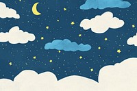 Cute night sky and cloud illustration astronomy outdoors confetti.