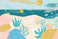 Cute beach illustration painting graphics outdoors.
