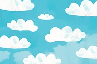 Cute blue sky and cloud illustration outdoors cumulus weather.