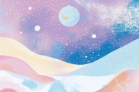 Cute pastel milky way illustration astronomy graphics painting.