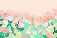 Cute rose field illustration painting graphics pattern.