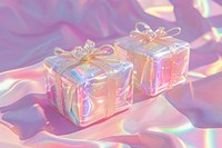 Gift box holography celebration anniversary decoration.