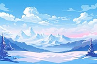 Snow hills landscape backgrounds panoramic.