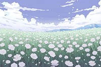 White flower field landscape sky backgrounds.
