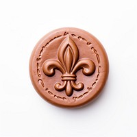 Seal Wax Stamp fleur de lis food white background confectionery.