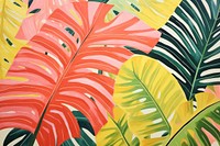 Palm leafs nature outdoors painting.