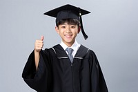 Happy Taiwanese Student boy Posing student graduation intelligence.