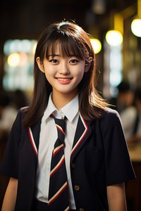 Highschool japanese Student girl portrait uniform student.