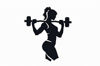 Woman Exercise silhouette dumbbell exercise.