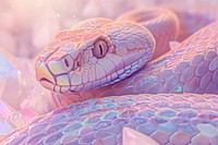 Snake holography reptile animal purple.