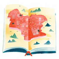 China map book red white background. AI generated Image by rawpixel.