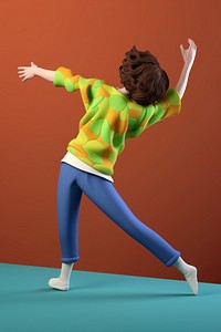 A young man stands practicing yoga dancing fashion sports. AI generated Image by rawpixel.