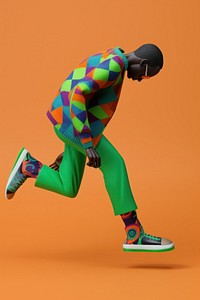 Black man playing skateboard footwear pattern shoe. AI generated Image by rawpixel.