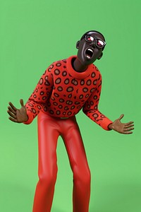 A young black man in extremely Angry mood portrait fashion cartoon. AI generated Image by rawpixel.