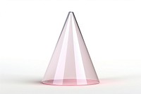 Cone transparent glass white background celebration lighting.
